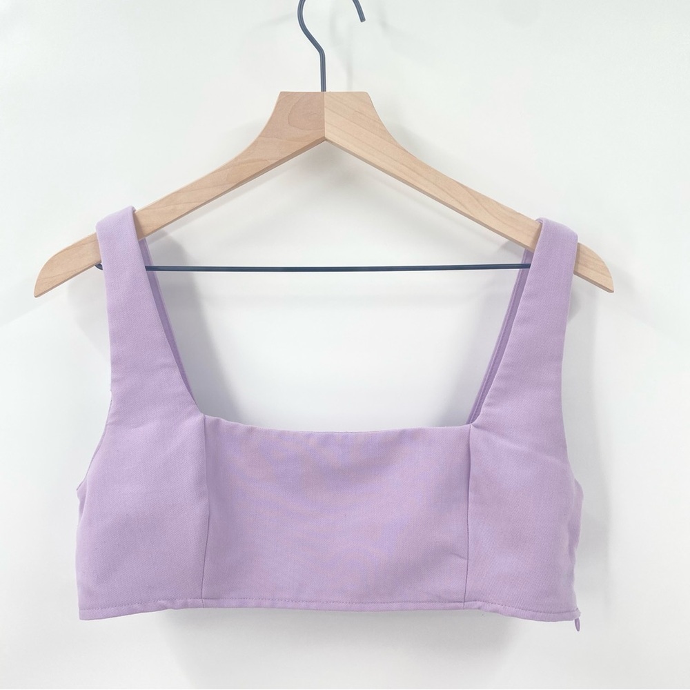 Princess Polly Purple Crop Bustier Super Cropped Tank Size 8